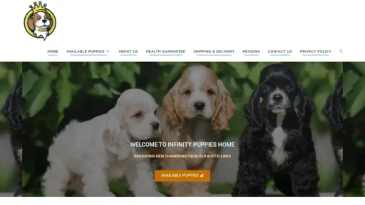 Scam Website Screenshot Infinitypuppieshome.com