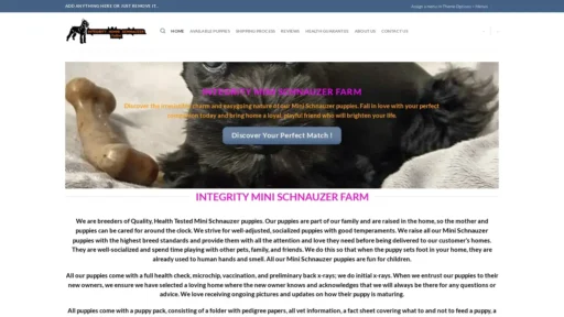 Scam Website Screenshot Integrityminischnauzerfarm.com