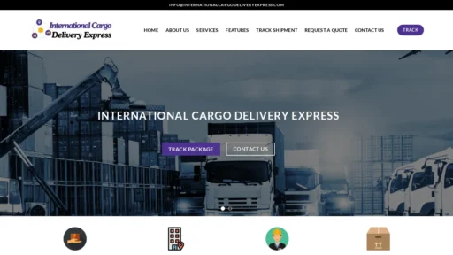 Scam Website Screenshot Internationalcargodeliveryexpress.com