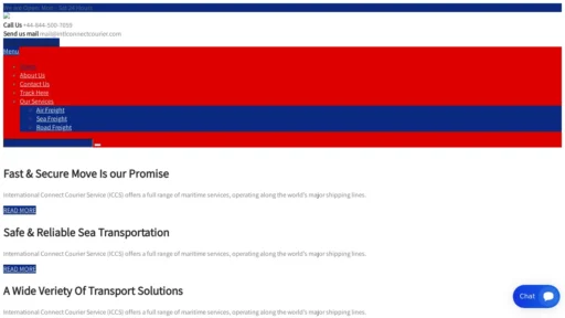 Scam Website Screenshot Intlconnectcourier.com