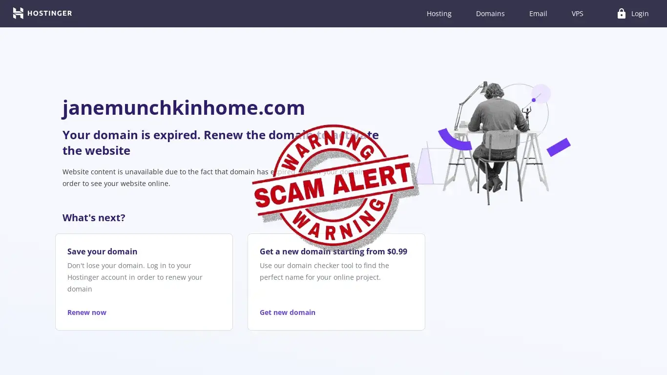 is Your domain is expired legit? screenshot