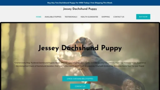 Scam Website Screenshot Jesseydachshundpuppy.com