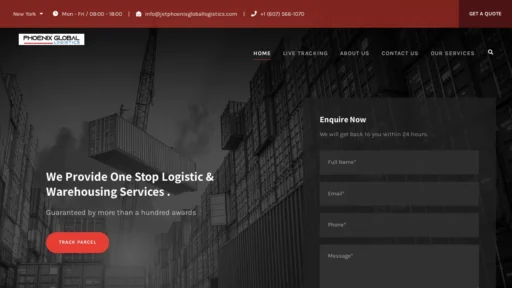 Scam Website Screenshot Jetphoenixgloballogistics.com