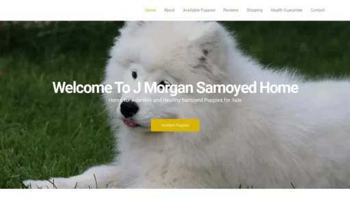 Scam Website Screenshot Jmorgansamoyedhome.com