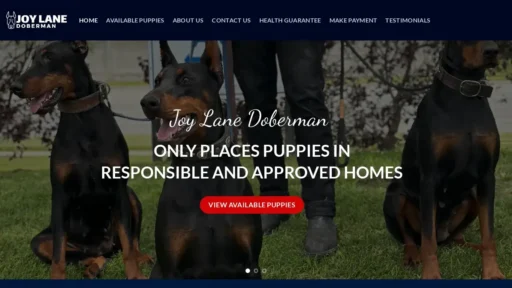 Scam Website Screenshot Joylanedoberman.com