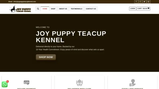 Scam Website Screenshot Joypuppyteacupkennel.com