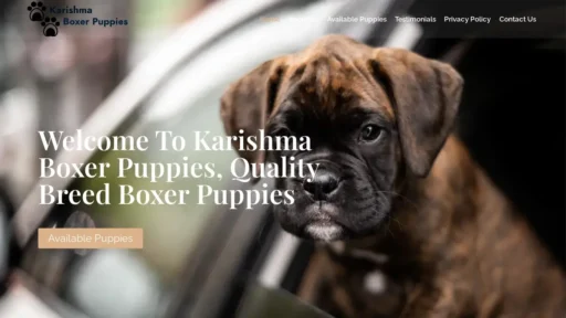 Scam Website Screenshot Karishmaboxerpuppies.com