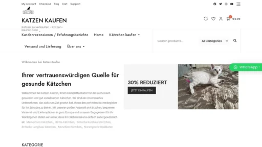 Scam Website Screenshot Katzen-kaufen.com