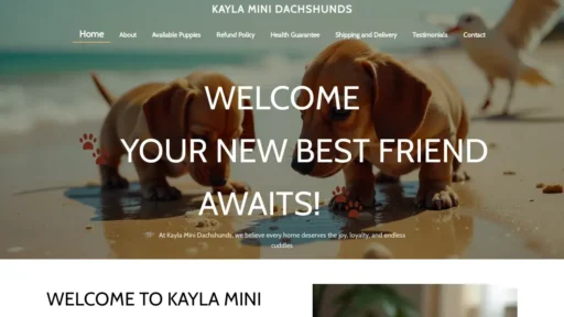 Scam Website Screenshot Kaylaminidachshunds.com