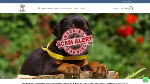 Scam Website Screenshot Kennyshomedoberman.com