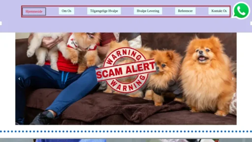 Scam Website Screenshot Kongeligehunde.ink