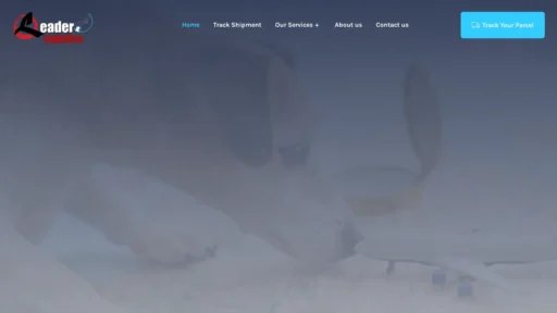 Scam Website Screenshot Leaderspetlogistics.com