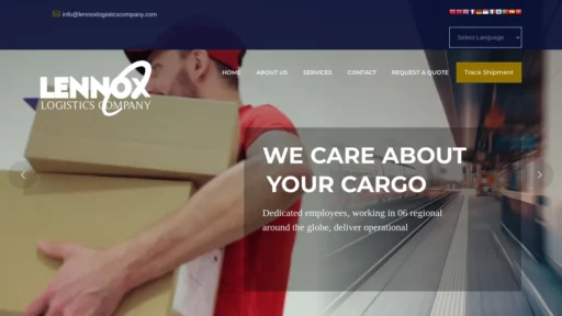 Scam Website Screenshot Lennoxlogisticscompany.com