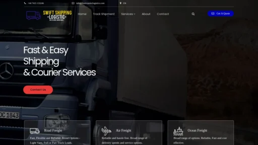 Scam Website Screenshot Linercourierlogistics.com