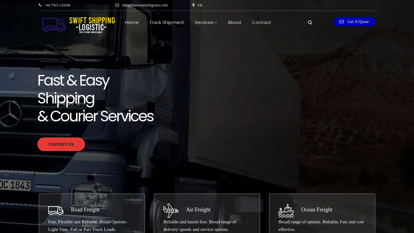 is linercourierlogistics.com legit? screenshot