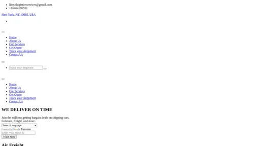Scam Website Screenshot Litexitlogisticsshipping.com