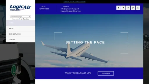Scam Website Screenshot Logicairdelivery.net