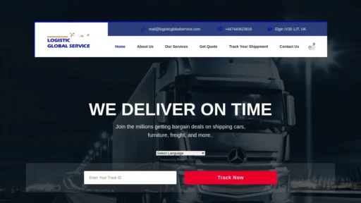 Scam Website Screenshot Logisticglobalservice.com
