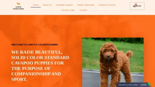 Scam Website Screenshot Lorettacavapoobabies.com