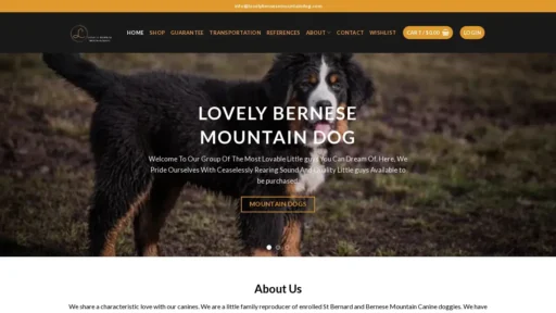 Scam Website Screenshot Lovelybernesemountaindog.com
