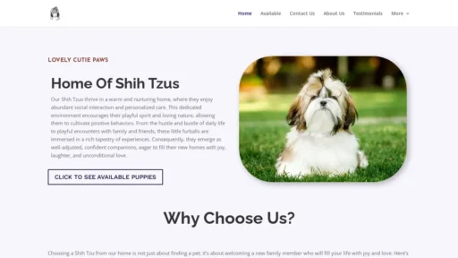 Scam Website Screenshot Lovelycutiepaws.com