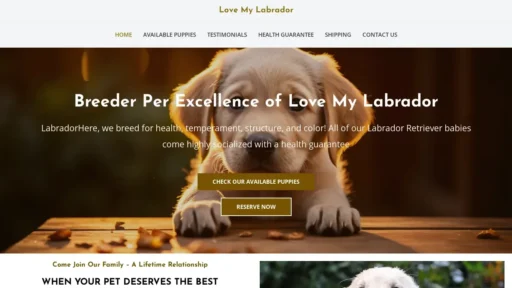 Scam Website Screenshot Lovemylabrador.com