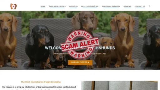 Scam Website Screenshot Lovingdachshunds.com