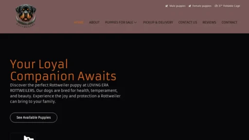 Scam Website Screenshot Lovingerarottweiler.com
