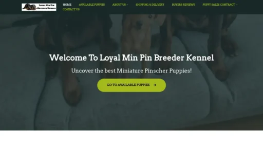 Scam Website Screenshot Loyalminipinbreederkennel.com