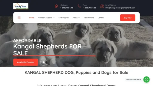 Scam Website Screenshot Luckypawkangalshepherds.com