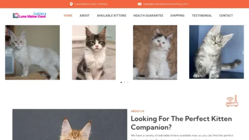 Scam Website Screenshot Lunamainecooncattery.com