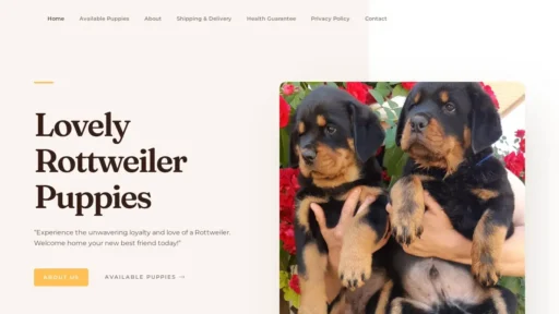 Scam Website Screenshot Luvelyrottweilerhomes.com