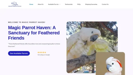 Scam Website Screenshot Magicparrothaven.com