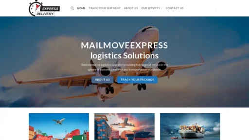 Scam Website Screenshot Mailmoveexpress.com