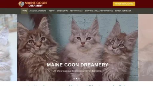 Scam Website Screenshot Mainecoondreamery.com