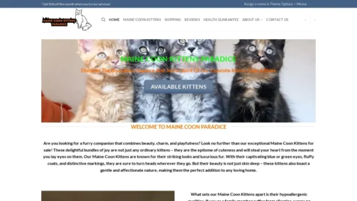 Scam Website Screenshot Mainecoonkittensparadice.com