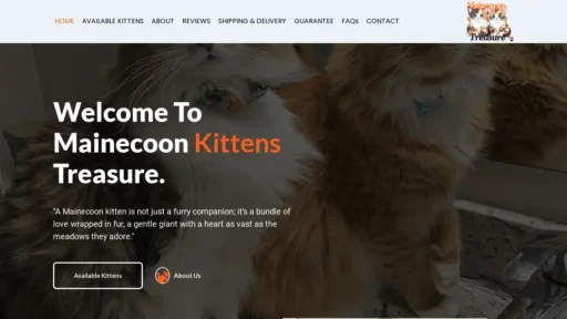 Scam Website Screenshot Mainecoontreasure.com