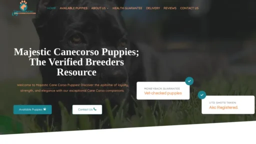 Scam Website Screenshot Majesticcanecorsopuppies.com