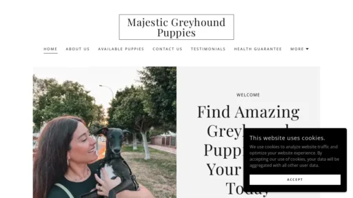 Scam Website Screenshot Majesticgreyhoundpuppies.com