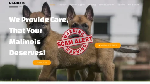 Scam Website Screenshot Malinoisboutique.com