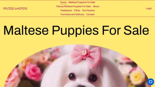 Scam Website Screenshot Maltesewhispers.com