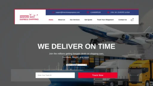 Scam Website Screenshot Marvinswayexpress.com