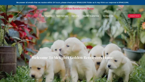 Scam Website Screenshot Mclightsgoldenretrievershome.com