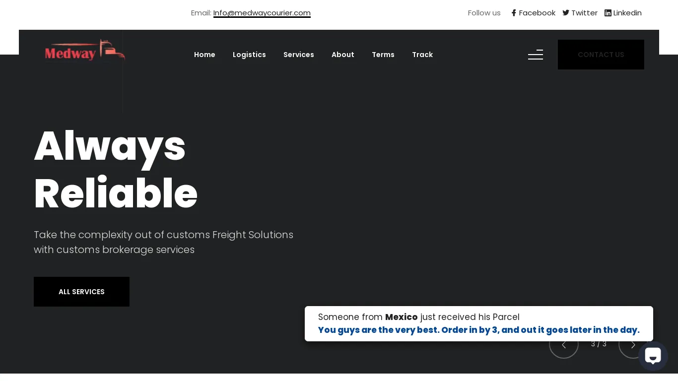 is Medway Courier | Logistic & Shipping Company legit? screenshot