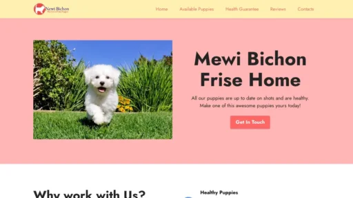 Scam Website Screenshot Mewibichonfrisehome.com
