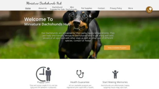 Scam Website Screenshot Miniaturedachshundshub.com