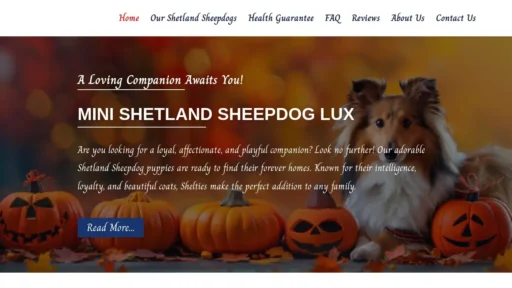 Scam Website Screenshot Minishetlandsheepdoglux.com