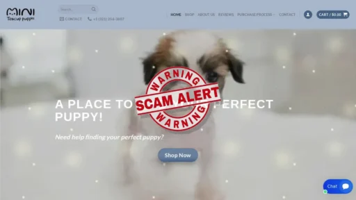 Scam Website Screenshot Miniteacup-puppies.com