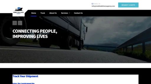 Scam Website Screenshot Mobiledeliveryagency.com