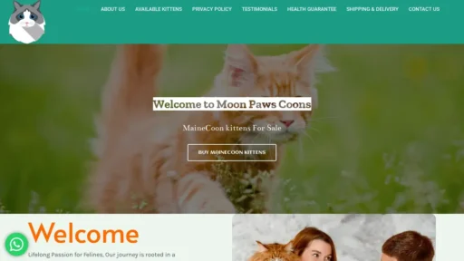 Scam Website Screenshot Moonpawscoons.com